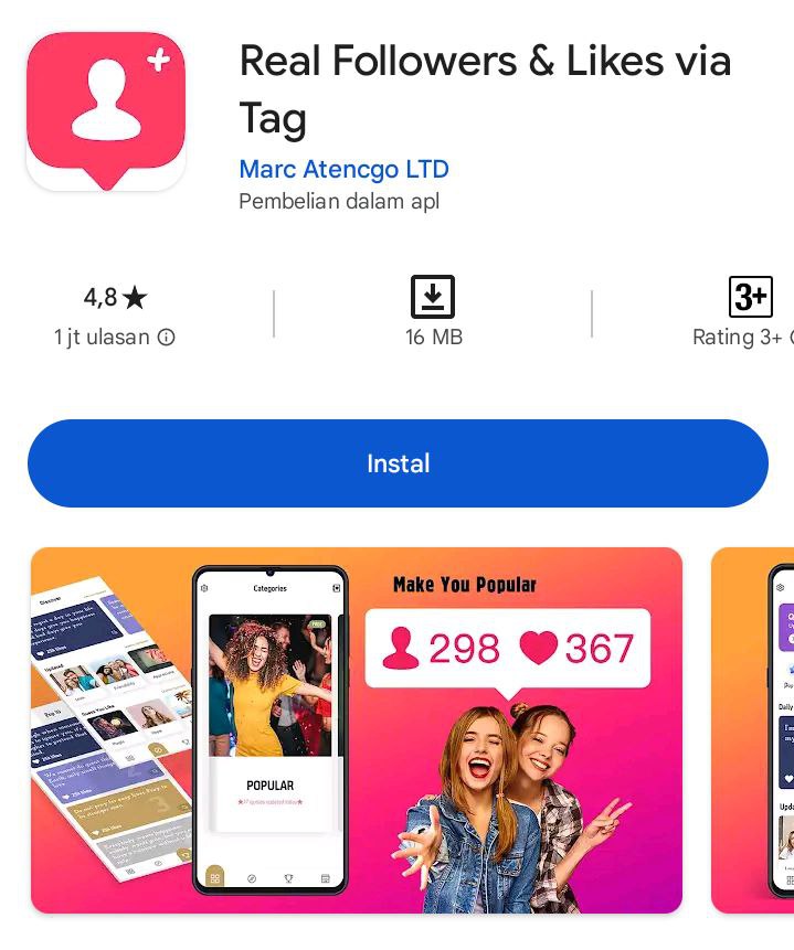 Aplikasi Like Instagram Otomatis Tanpa Koin  Real Followers & Likes via Tag